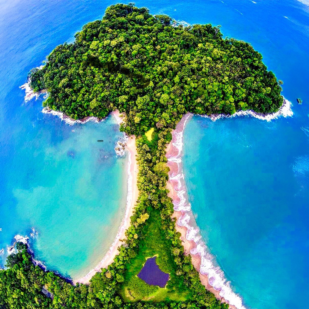 Aerial view of Manuel Antonio National Park beaches