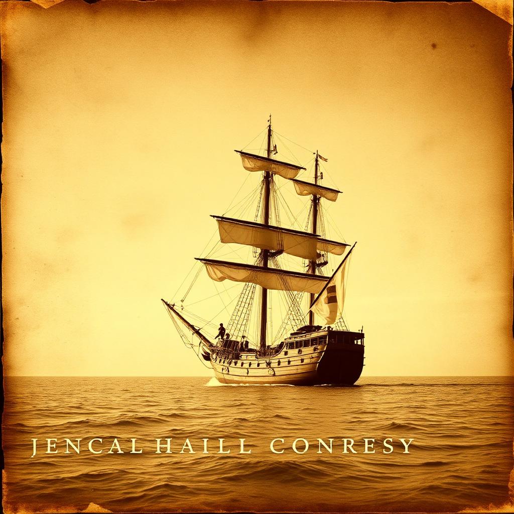 Vintage sepia photograph of a Spanish colonial sailing ship