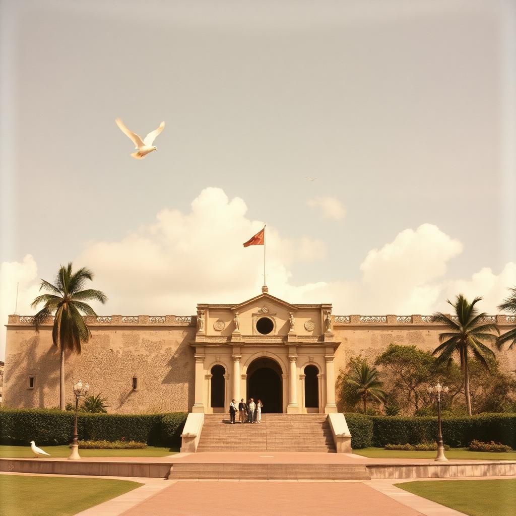Costa Rican civic monument with doves symbolizing peace